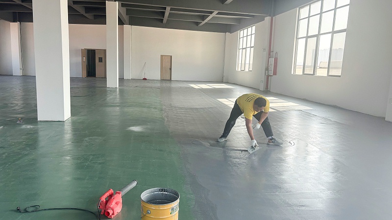 廣東天清佳遠(yuǎn)工業(yè)廢氣處理環(huán)保設(shè)備制造工廠車(chē)間地衛(wèi)士聚氨酯砂漿超耐磨地坪漆施工圖