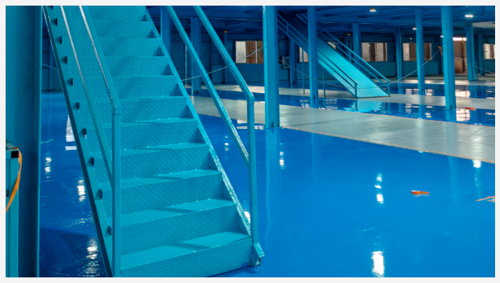 樓梯：地衛士環氧防銹無塵地坪漆完工圖