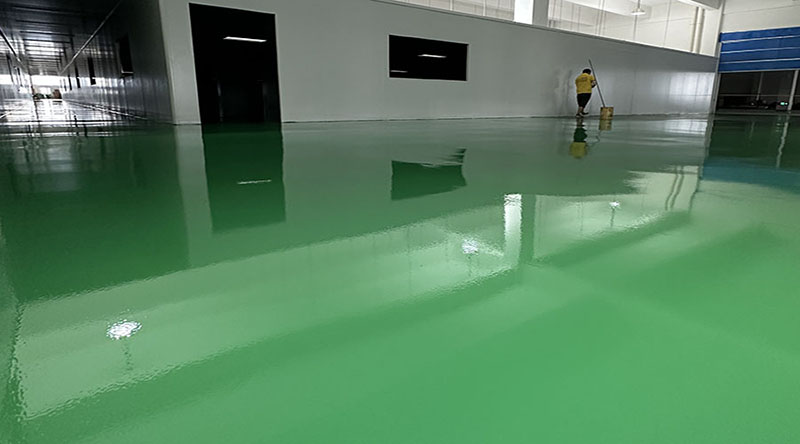 深圳聚悅環境科技公司“地衛士”滾面耐磨型環氧地坪漆完工圖一角
