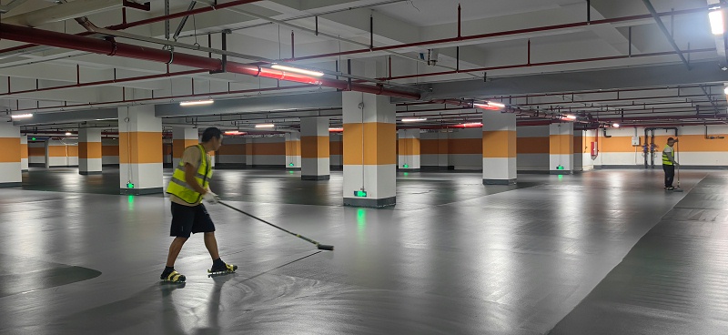 地衛士停車場超耐磨地坪漆施工圖