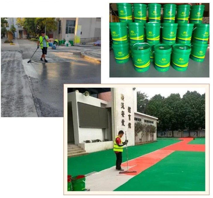 地衛(wèi)士水性環(huán)保丙烯酸運(yùn)動(dòng)場(chǎng)地坪漆施工過(guò)程