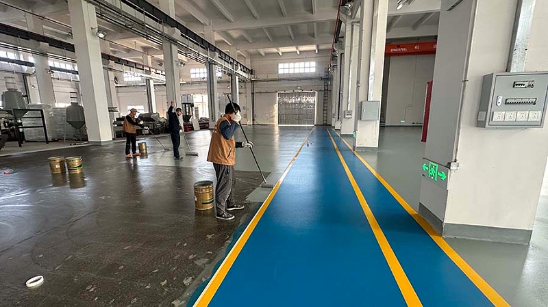 佛山機械設備工廠車間超耐磨地坪漆施工圖