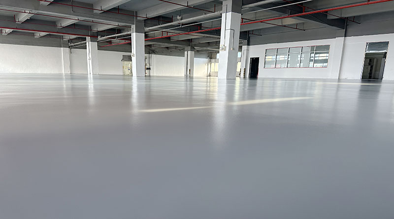 廣東佛山某科技公司“地衛士”防靜電超耐磨砂漿自流平型地坪漆完工圖一角