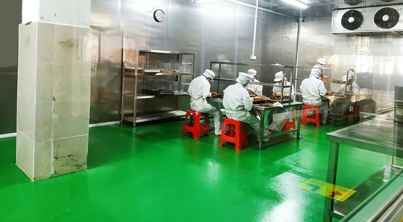 加工車(chē)間選用“地衛(wèi)士”水性聚氨酯砂漿地坪漆完工效果圖