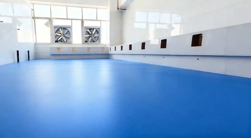 高溫車(chē)間選用“地衛(wèi)士”食品級(jí)水性聚氨酯地坪漆完工效果圖