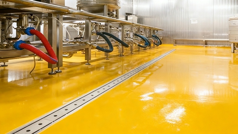 生產(chǎn)車(chē)間選用“地衛(wèi)士”聚氨酯地坪漆完工效果圖