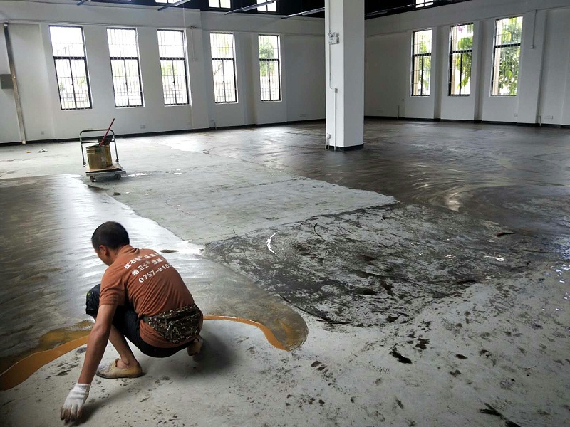 自流平地面漆施工現場