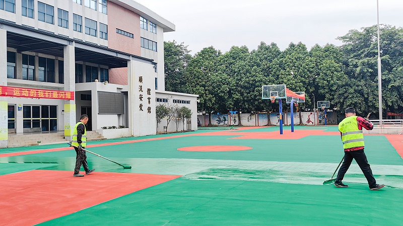 佛山市順德區勒流鎮沖鶴小學運動場地衛士水性環保丙烯酸運動場地坪漆施工圖