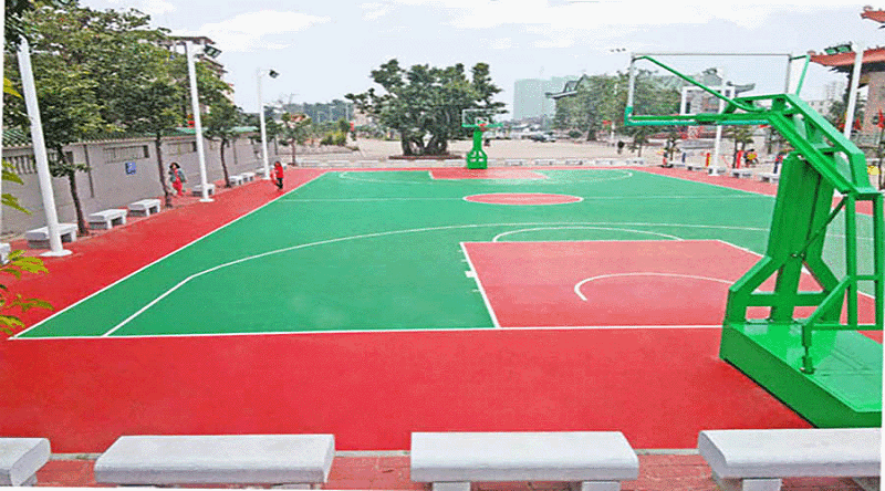 地衛士水性硅PU球場地坪漆完工效果圖 地衛士水性硅PU球場地坪漆完工效果圖