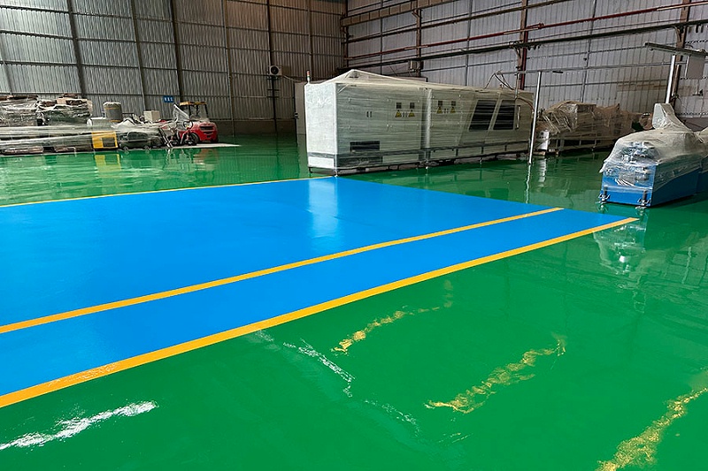 中山箱當好包裝材料有限公司“地衛士”滾面耐磨型環氧地坪及聚氨酯砂漿超耐磨型地坪漆完工圖一角