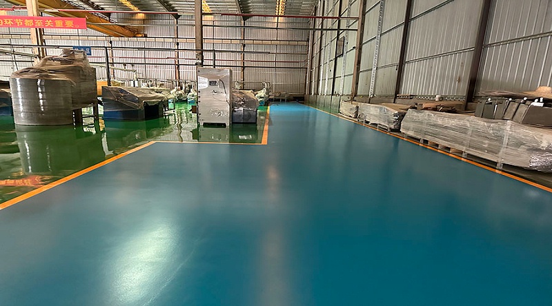 中山箱當好包裝材料有限公司“地衛士”滾面耐磨型環氧地坪及聚氨酯砂漿超耐磨型地坪漆完工圖一角