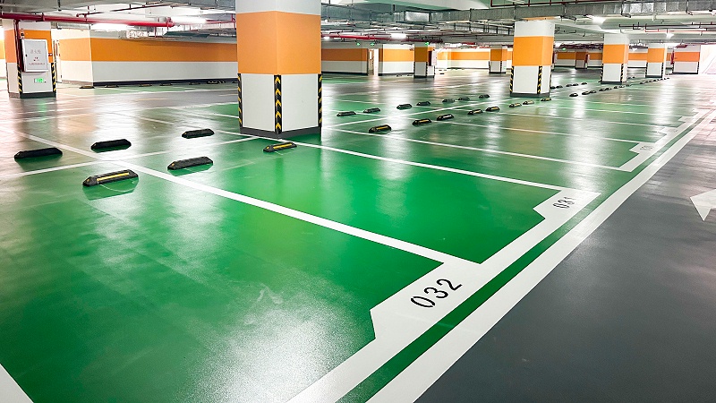 地衛士靜音防滑超耐磨停車場地坪漆完工圖