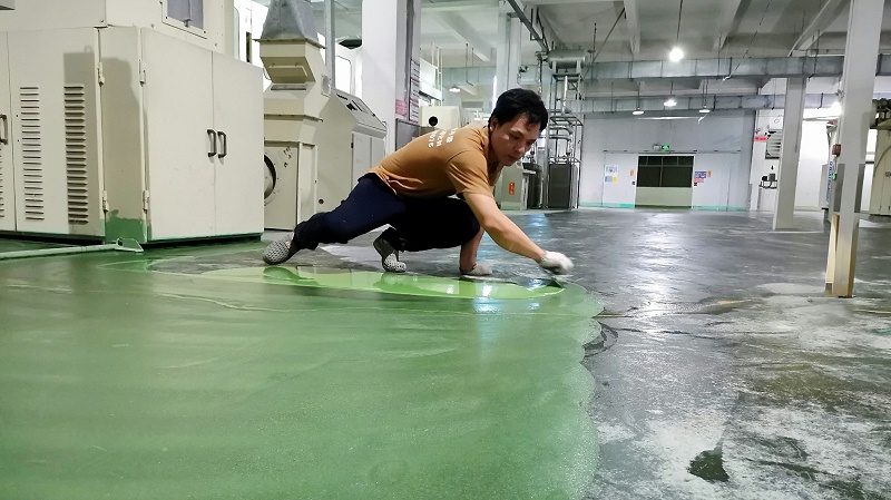 廣東美登新材料紙業有限公司工廠車間“地衛士”滾面耐壓砂漿型環氧地坪漆施工圖