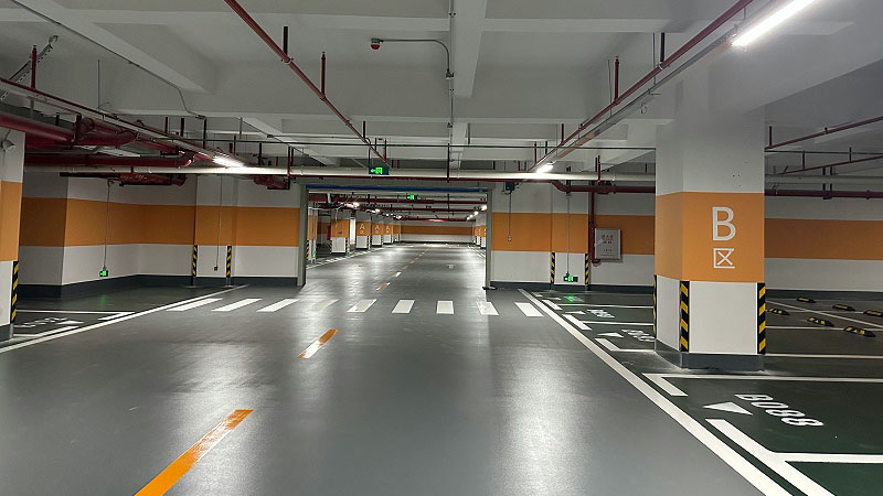 地衛士停車場超耐磨地坪漆完工效果圖