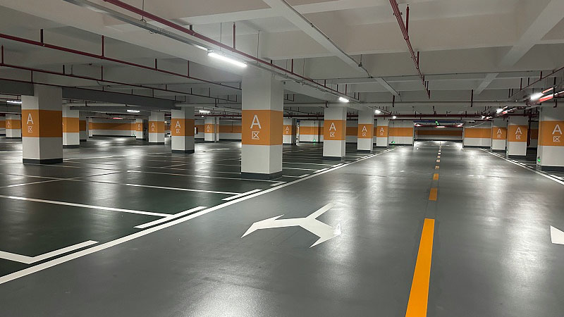 地衛士停車場超耐磨地坪漆完工效果圖