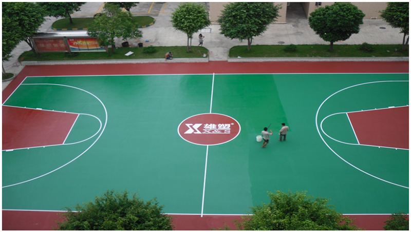 “雄塑管道”戶外運動場選用“地衛士”地坪漆及劃線完工展示圖