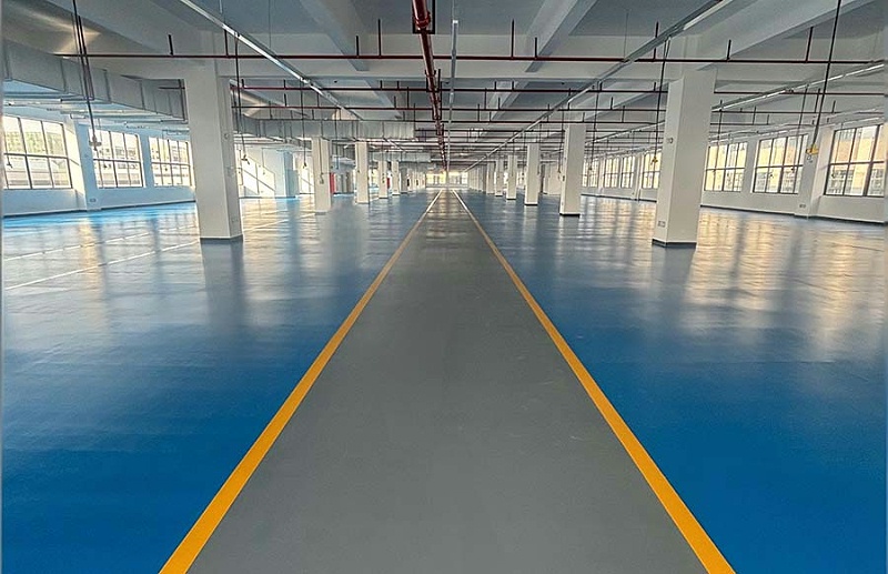 惠州包裝機(jī)械設(shè)備制造工廠車間超耐磨地坪漆完工圖